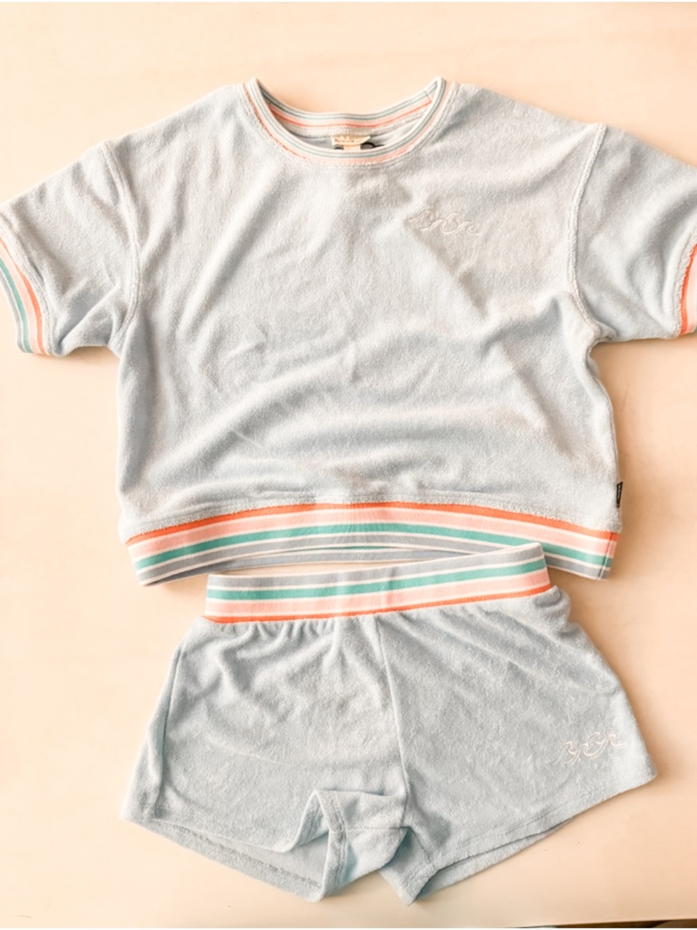 Feather 4 Arrow Girls Terry Cloth Set | Size 8 | Blue Lounge Matching Set